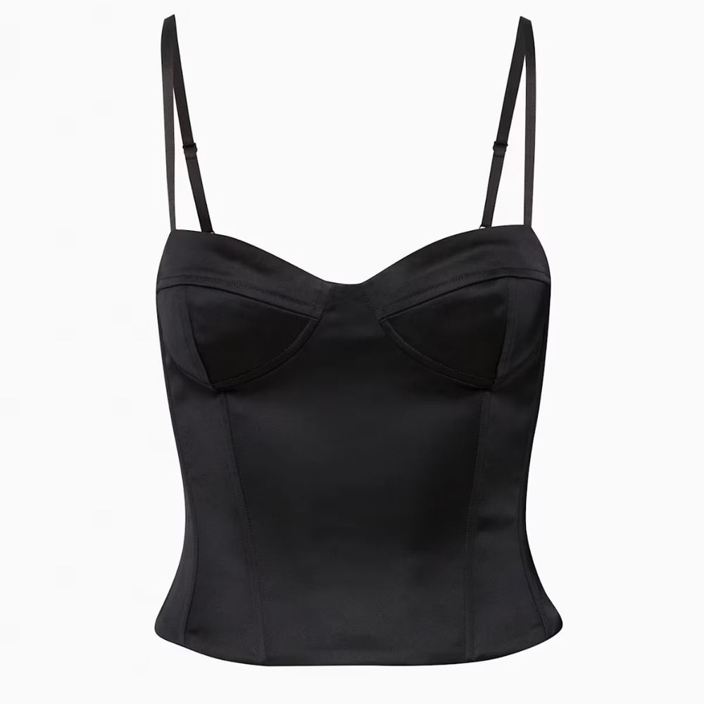 Wilfred Black Satin Bustier Top
